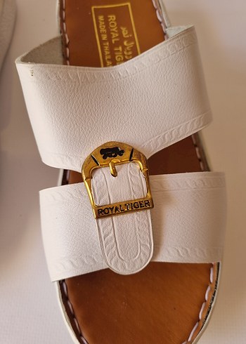 Erkek Beyaz Deri Tokalı Sandalet - Görsel 4