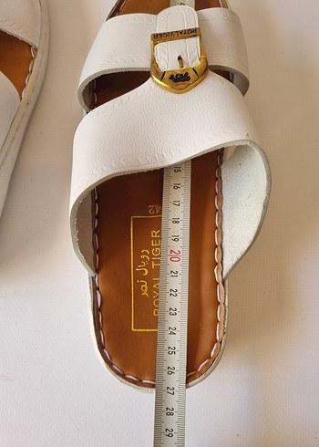 Erkek Beyaz Deri Tokalı Sandalet - Görsel 6