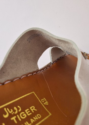 Erkek Beyaz Deri Tokalı Sandalet - Görsel 8