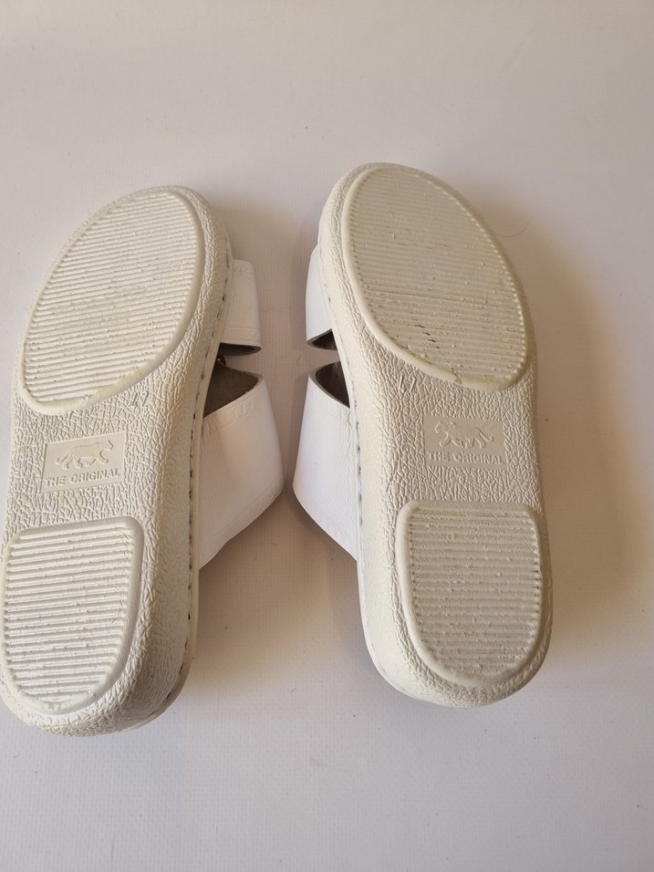 Erkek Beyaz Deri Tokalı Sandalet - Görsel 5