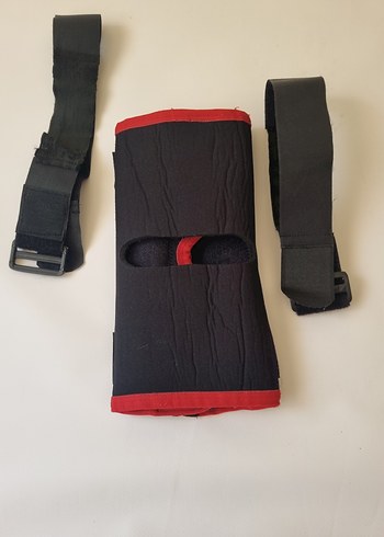 Aurafix Menteşeli Açık Dizlik - Kırmızı Siyah - Görsel 3