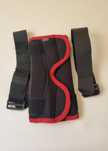 Aurafix Menteşeli Açık Dizlik - Kırmızı Siyah - Görsel 4