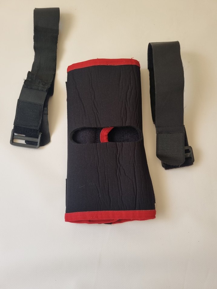 Aurafix Menteşeli Açık Dizlik - Kırmızı Siyah - Görsel 3