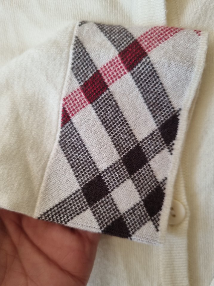 Orjinal Burberry Brit İpek Karışımlı Ekose Detaylı Hırka — görsel 7/14
