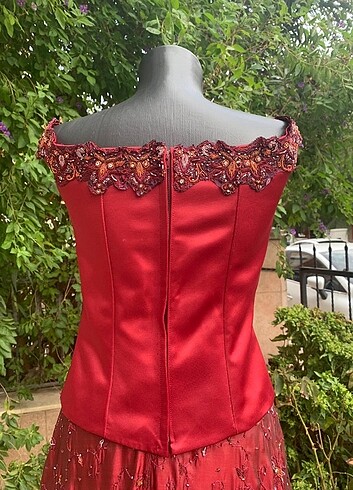 s Beden bordo Renk Vintage İpek el isli Kinalik