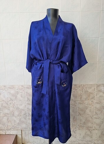 l Beden lacivert Renk Vintage Çin kimono 