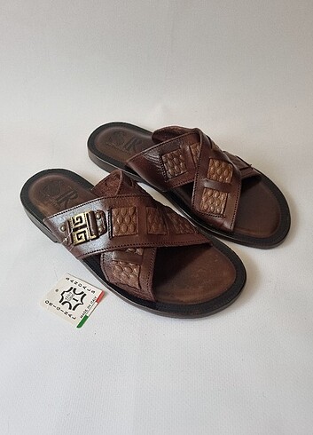 Milanodan deri terlik Sandalet - Görsel 4