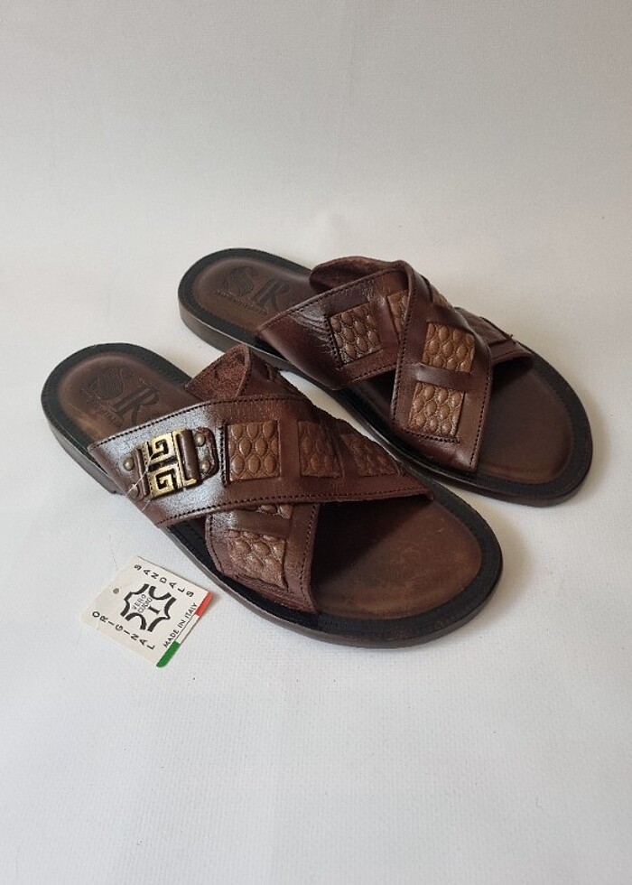 Milanodan deri terlik Sandalet - Görsel 4