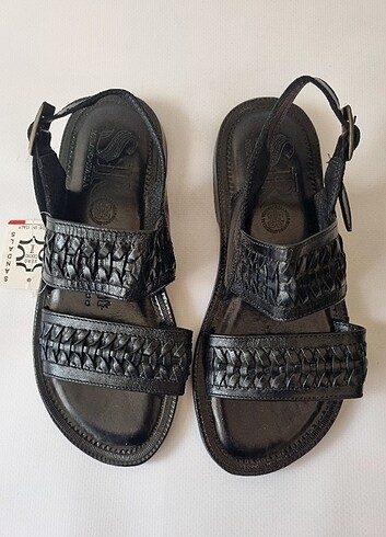 El yapimi gerçek deri Sandalet - Görsel 4