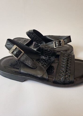 El yapimi gerçek deri Sandalet - Görsel 7