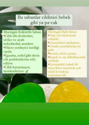 Moringalı Kükürtlü ve Ballı Cilt Sabunları