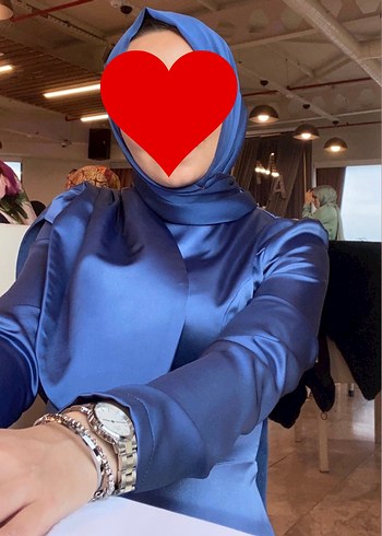 Diğer Lacivert Uzun Kollu Drapeli Kadın Elbise