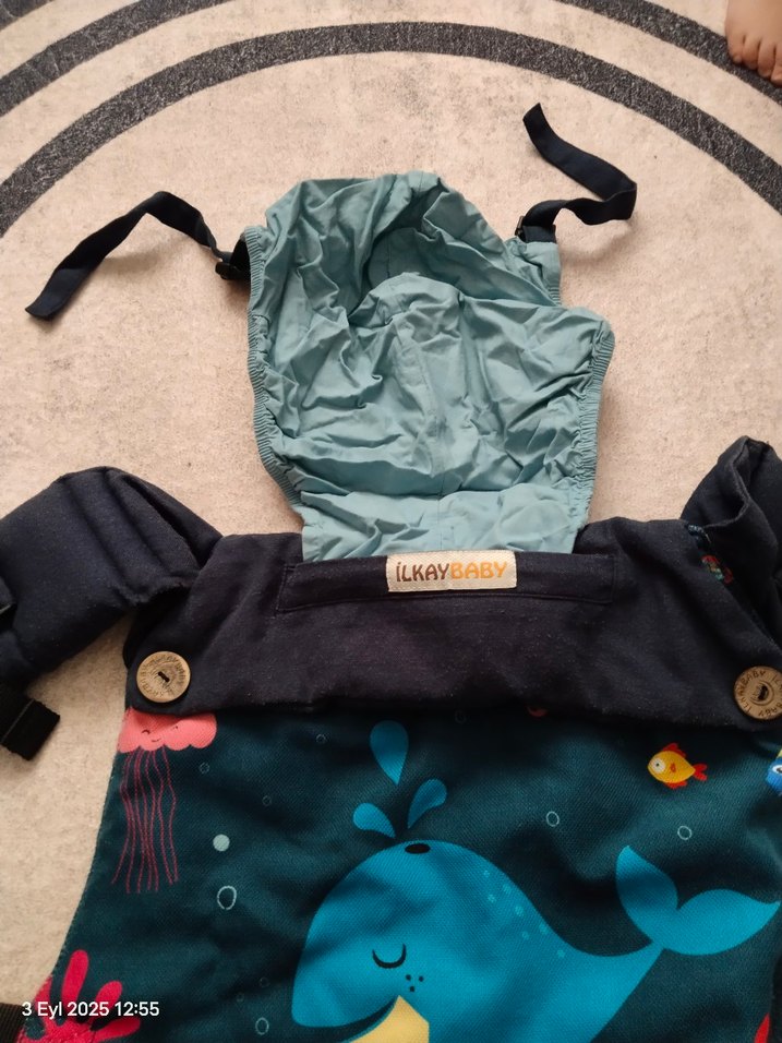 Koyu Mavi Bebek Taşıyıcı Kanguru Deniz Temalı - Görsel 2