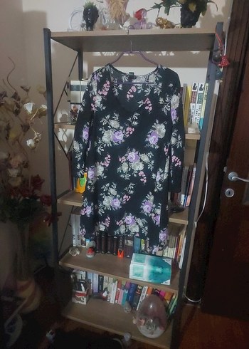 ferover Mor Çiçekli Uzun Kollu  elbise - Görsel 8