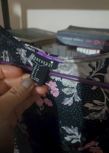 ferover Mor Çiçekli Uzun Kollu  elbise - Görsel 4