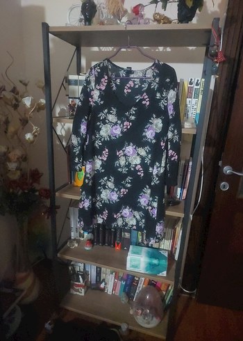 ferover Mor Çiçekli Uzun Kollu  elbise - Görsel 5