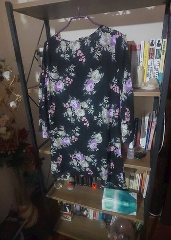 ferover Mor Çiçekli Uzun Kollu  elbise - Görsel 6