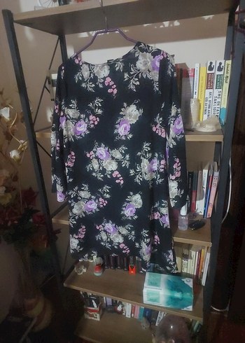 ferover Mor Çiçekli Uzun Kollu  elbise - Görsel 7