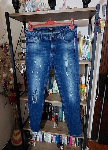 Denim&Co Lacivert renk kot pantolon 