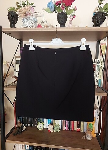xl Beden Siyah renk kumaş midi etek 
