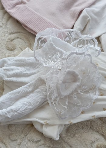 Beyaz Pamuklu Çocuk Külotlu Çorap - Görsel 7