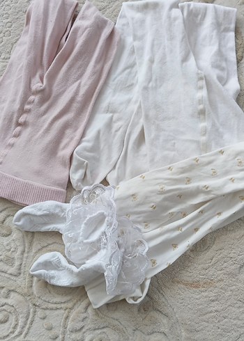 Beyaz Pamuklu Çocuk Külotlu Çorap - Görsel 8