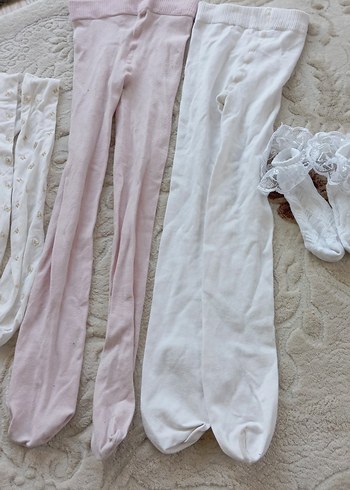 Beyaz Pamuklu Çocuk Külotlu Çorap - Görsel 3