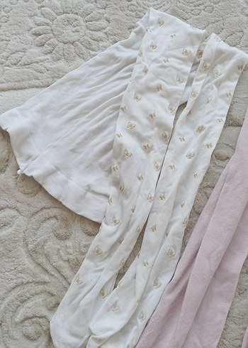 Beyaz Pamuklu Çocuk Külotlu Çorap - Görsel 2