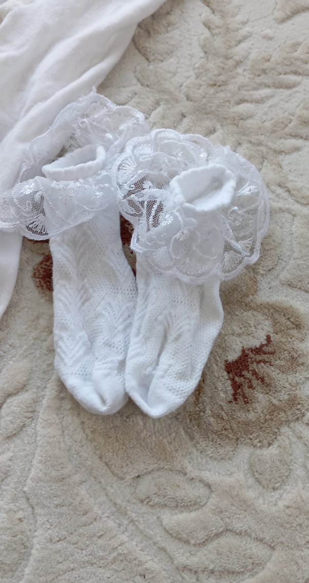 Beyaz Pamuklu Çocuk Külotlu Çorap - Görsel 4