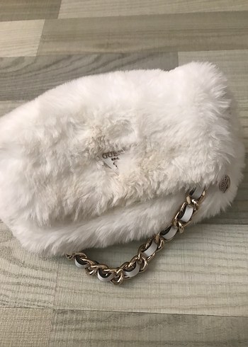 Beyaz Kürklü Kadın El Çantası - Görsel 2