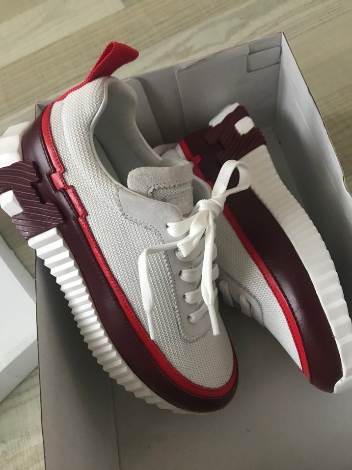 Beyaz-Kırmızı Bağcıklı Kadın ayakkabı - Görsel 2