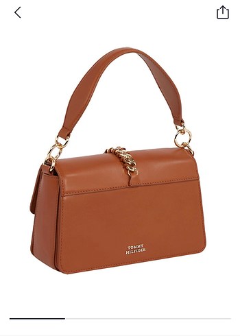 Zincir Detaylı Bej Deri Kadın Çanta - Görsel 2