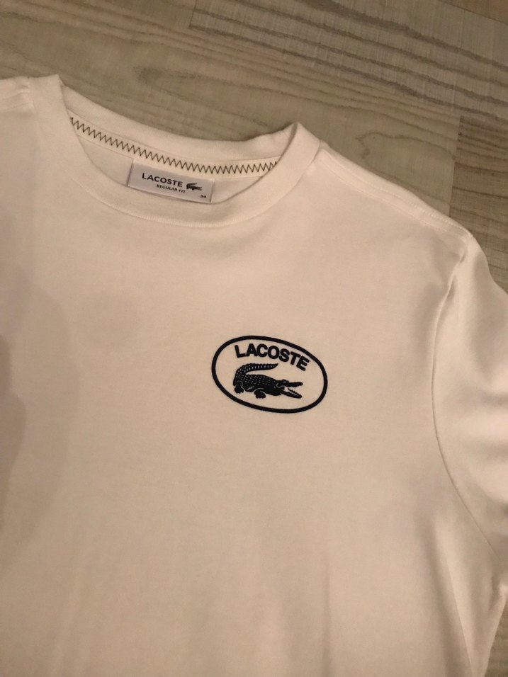Lacoste Beyaz Kısa Kollu Tişört - Görsel 3