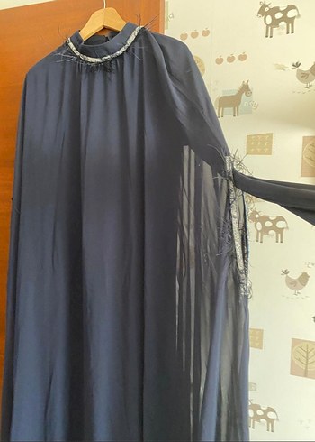 Püsküllü Taşlı Abayalı Üçlü Abiye Takım - Görsel 6