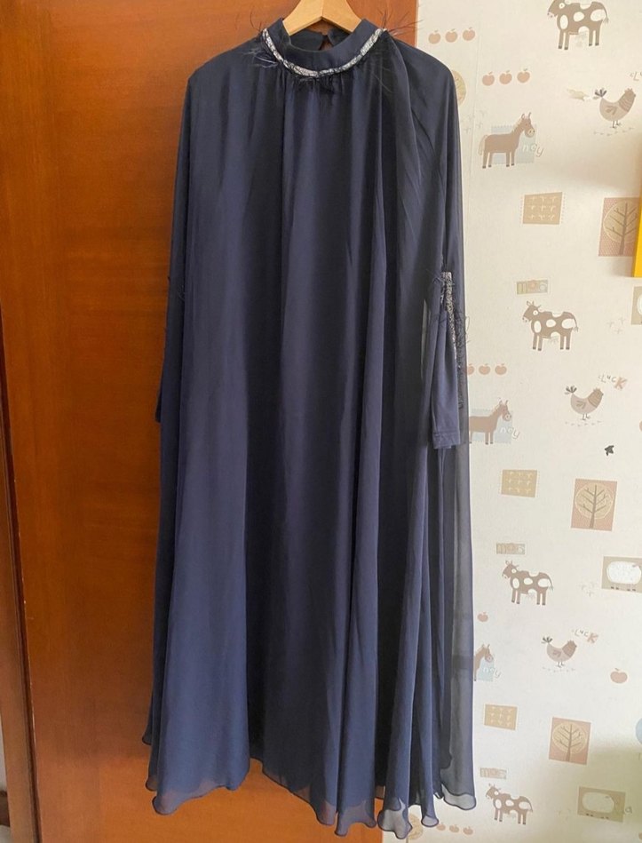 Püsküllü Taşlı Abayalı Üçlü Abiye Takım - Görsel 5