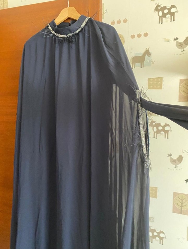 Püsküllü Taşlı Abayalı Üçlü Abiye Takım - Görsel 4