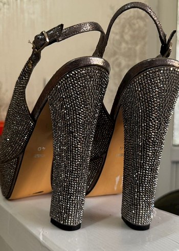 Bambi Marka Platform  yüksek Topuklu taşlı abiye bayan ayakkabı - Görsel 3