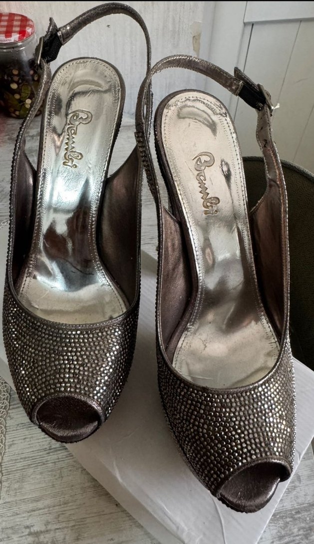 Bambi Marka Platform  yüksek Topuklu taşlı abiye bayan ayakkabı - Görsel 2