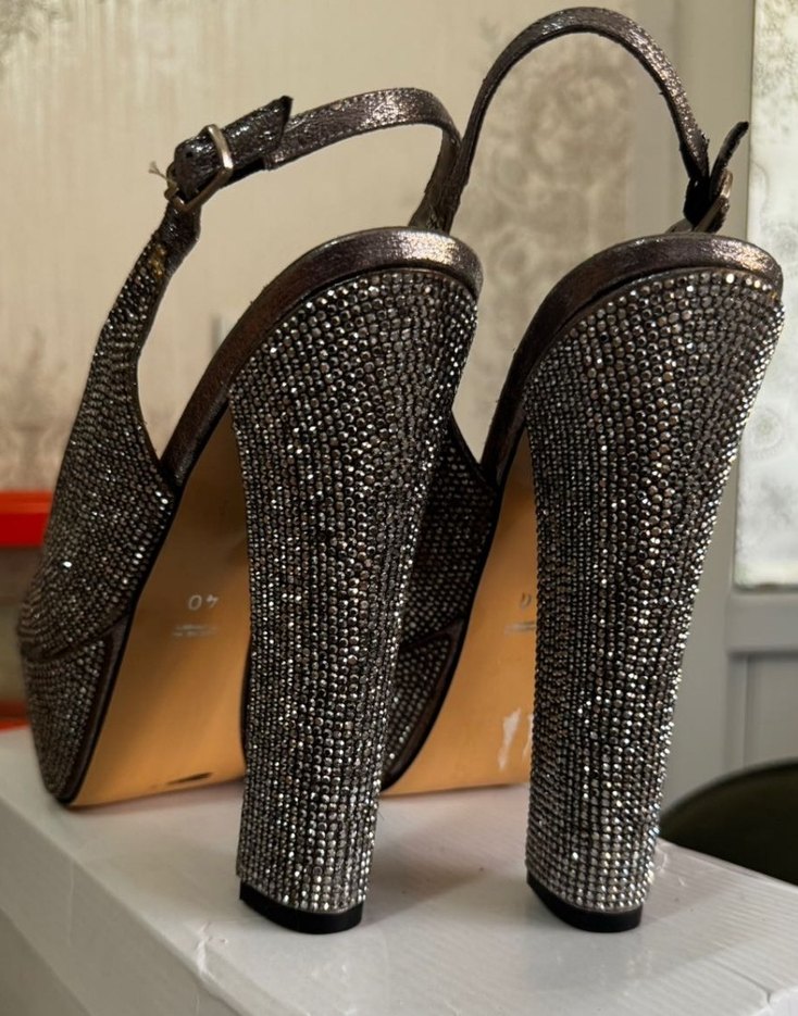 Bambi Marka Platform  yüksek Topuklu taşlı abiye bayan ayakkabı - Görsel 3