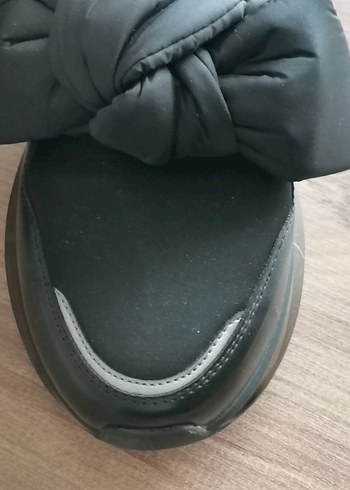 Siyah Fiyonklu Blok Topuklu Kadın Spor Ayakkabı - Görsel 7