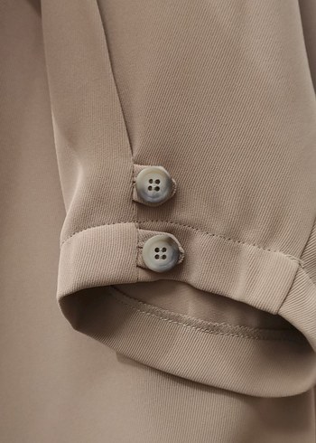 Armine camel Midi Düğmeli Kadın Kap - Görsel 7