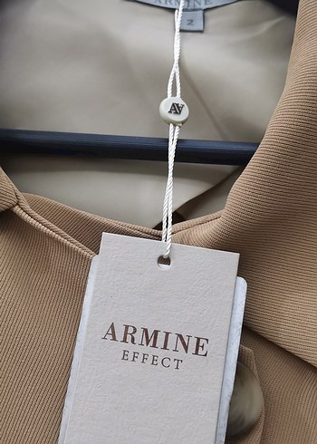 Armine camel Midi Düğmeli Kadın Kap - Görsel 4