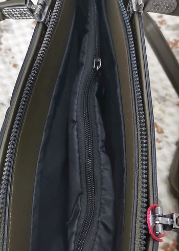 Haki renk Süet Deri Kadın Çanta - Görsel 5