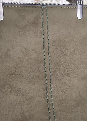 Haki renk Süet Deri Kadın Çanta - Görsel 4