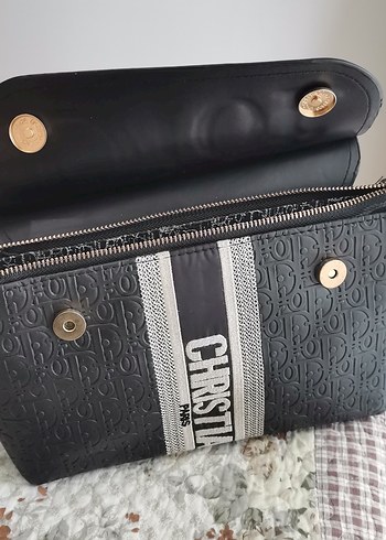 Tokalı Siyah Yılan Derisi Desenli Kadın Çanta - Görsel 5