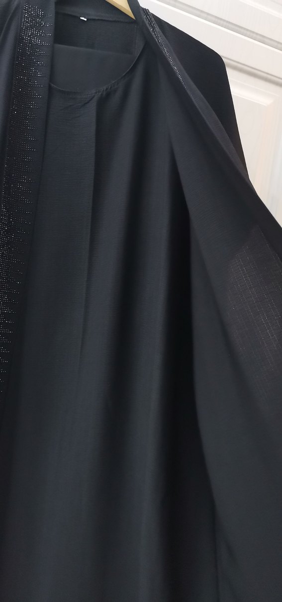 Siyah ikili abaya takım - Görsel 5