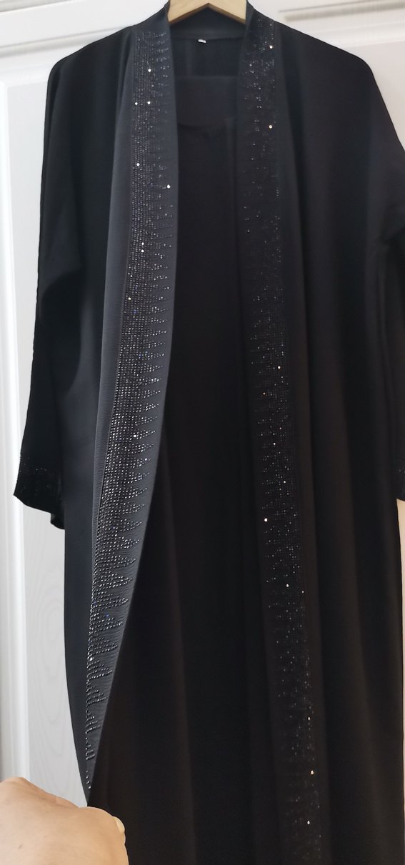 Siyah ikili abaya takım - Görsel 4