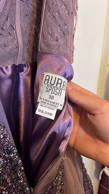 m Beden mor Renk Nişan Elbisesi