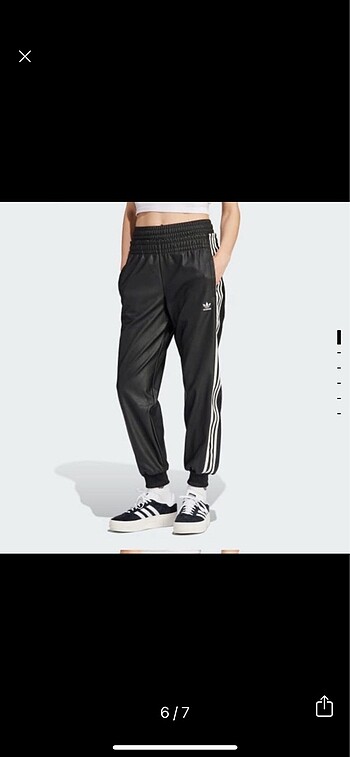 xs Beden siyah Renk Adidas deri görünümlü eşofman altı