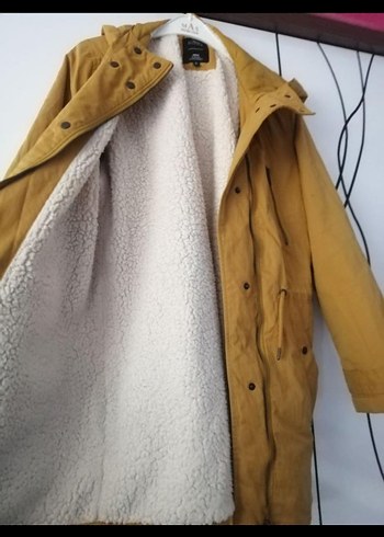 Bej Düğmeli Midi Kadın Ceket - Görsel 5